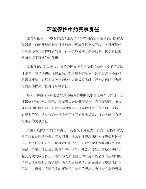 环境保护中的民事责任