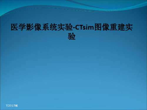 [医学]医学影像系统实验-CTsim图像重建实验