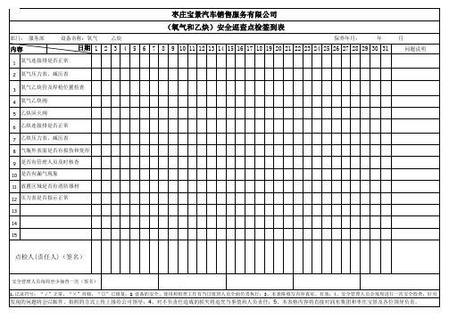 氧气乙炔检查记录