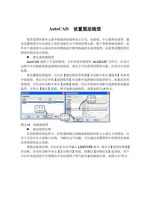 AutoCAD  设置图层线型