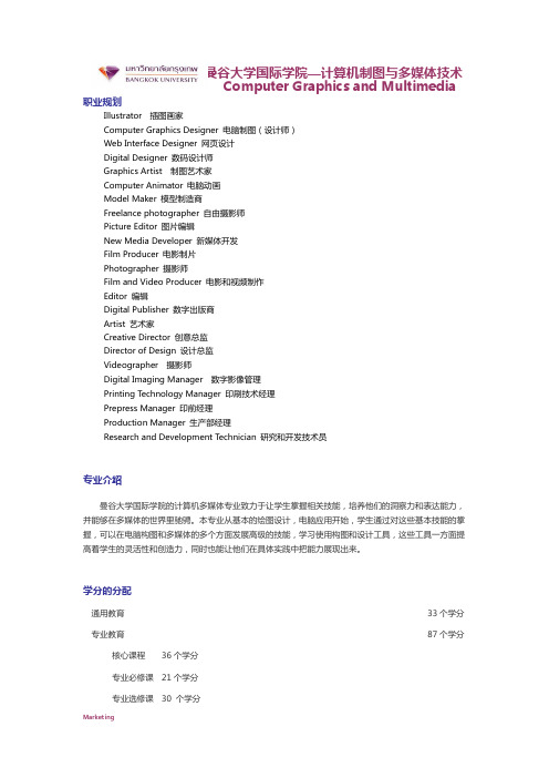 曼谷大学国际学院计算机制图与多媒体技术