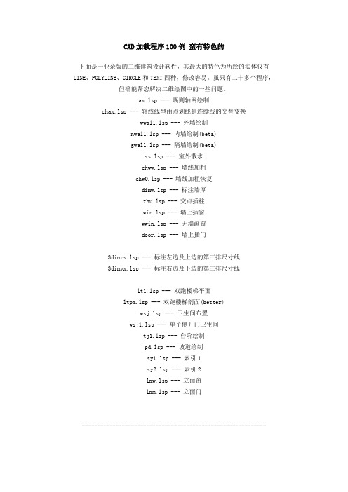 CAD加载程序100例 蛮有特色的