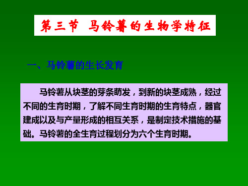 马铃薯生物学特征对环境条件的要求