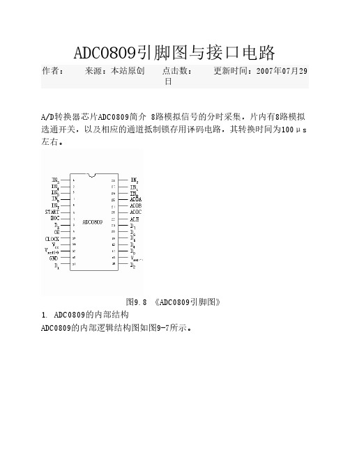 ADC0809引脚图与接口电路