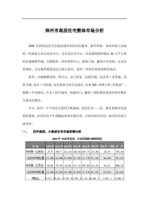 郑州市高层住宅整体市场分析doc11(1)