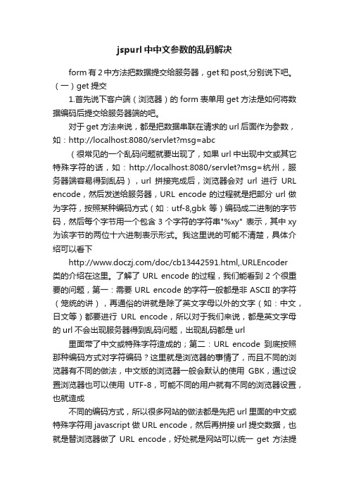 jspurl中中文参数的乱码解决