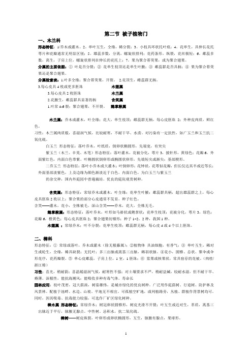 主要被子植物门与裸子植物门