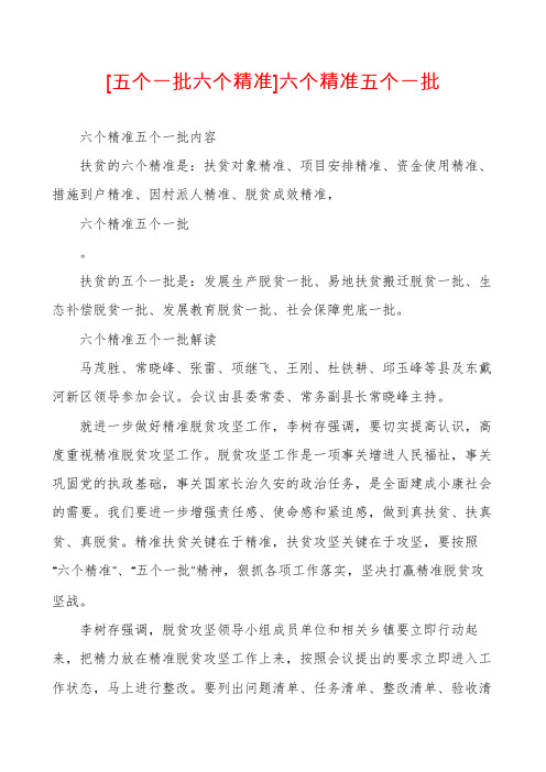 [五个一批六个精准]六个精准五个一批