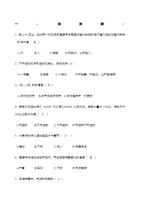 工程热力学复习资料