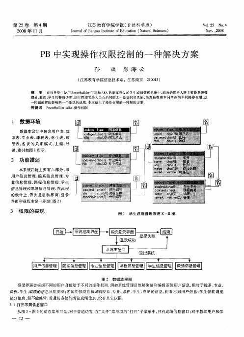 PB中实现操作权限控制的一种解决方案