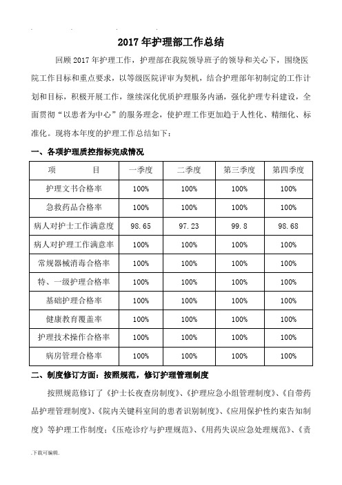 2017年护理_部工作计划总结(定稿)