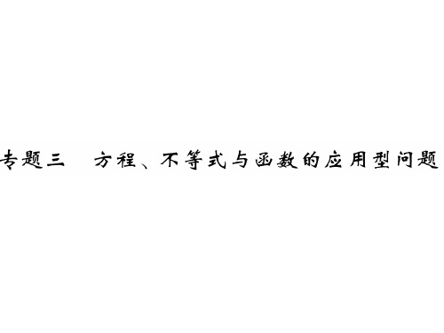 中考数学复习课件：第二部分 重点专题提升 专题三 方程、不等式与函数的应用型问题(共17张PPT)