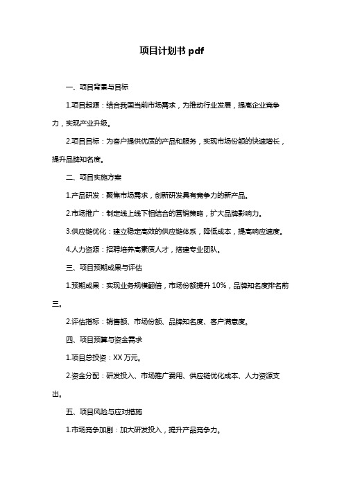 项目计划书pdf