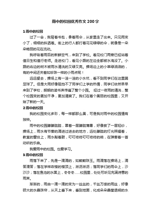 雨中的校园优秀作文200字