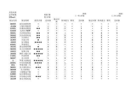 早期基金评级