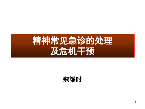 精神科常见急诊的处理及危机干预 ppt课件