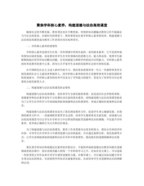 聚焦学科核心素养,构建道德与法治高效课堂