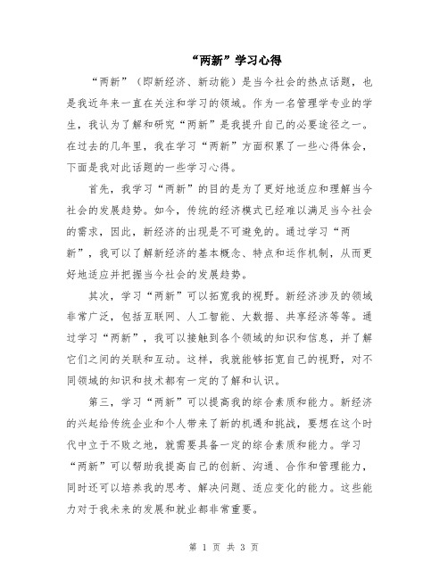 “两新”学习心得