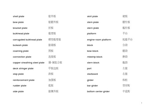 造船专业英语词汇资料