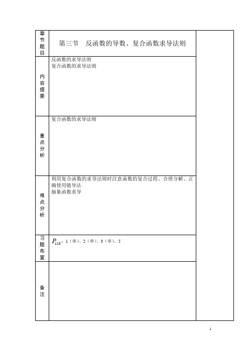 高等数学 2-3反函数的导数、复合函数求导法则