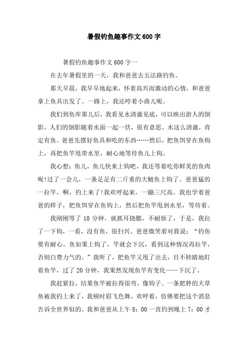 暑假钓鱼趣事作文600字