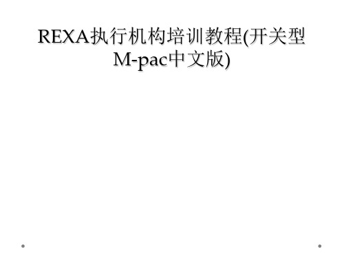 REXA执行机构培训教程(开关型M-pac中文版)