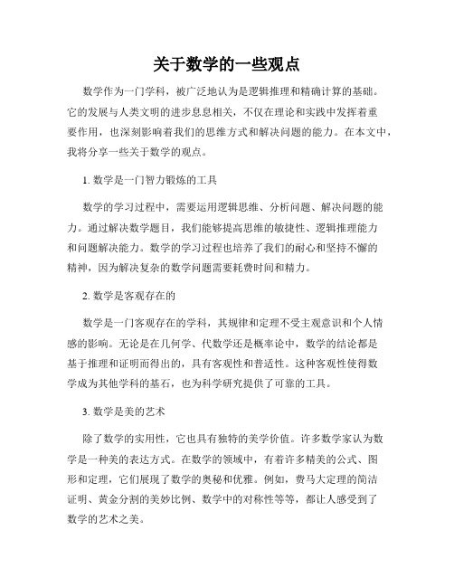 关于数学的一些观点