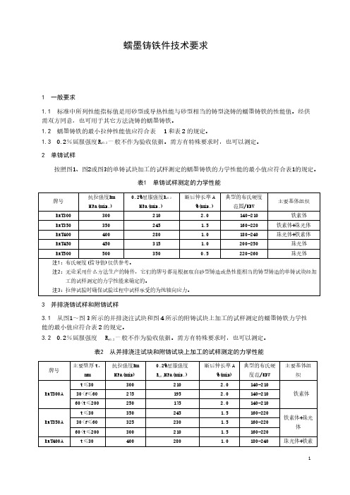 蠕墨铸铁件技术要求