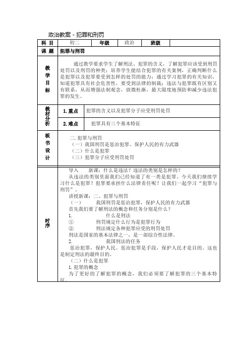 政治教案－犯罪和刑罚