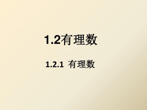 人教版初中七年级上册数学：1.2.1 有理数