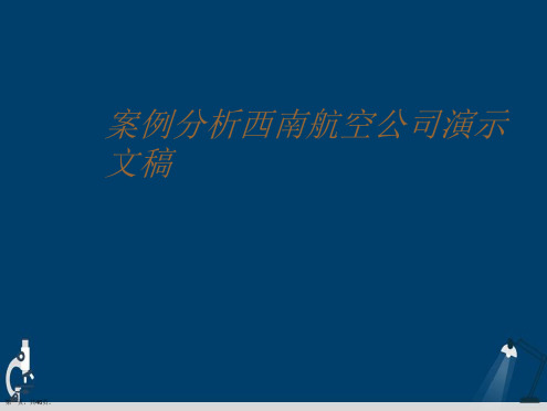 案例分析西南航空公司演示文稿