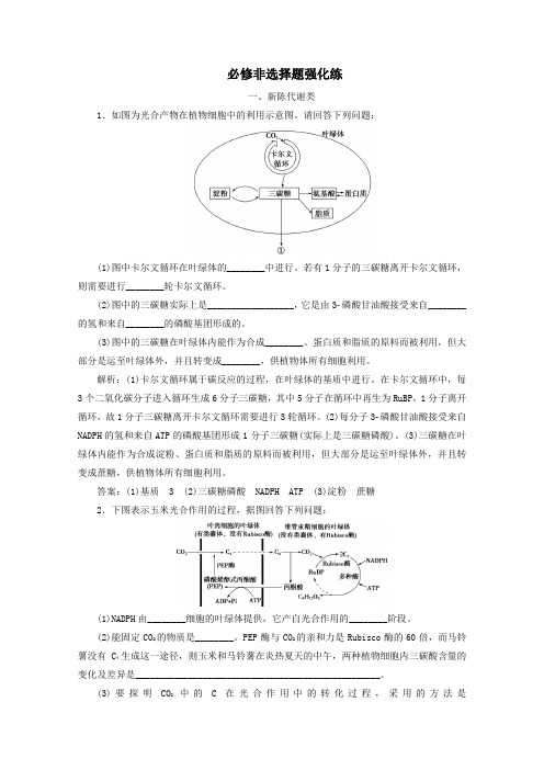 (浙江选考)2020版高考生物二轮复习必修非选择题强化练(含解析)