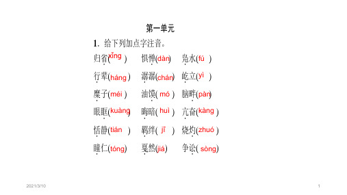 部编八下语文复习课件