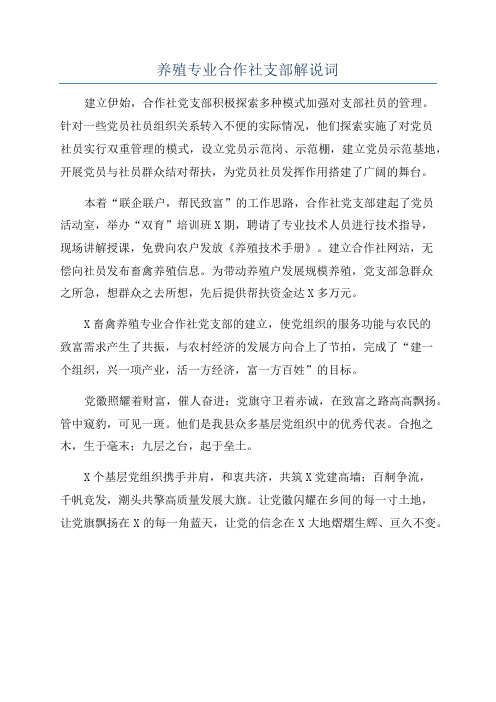 养殖专业合作社支部解说词