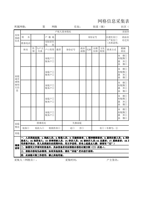 网格信息采集表