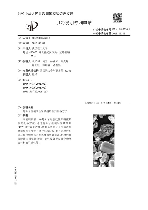 【CN110105626A】超分子组装改性聚磷酸铵及其制备方法【专利】