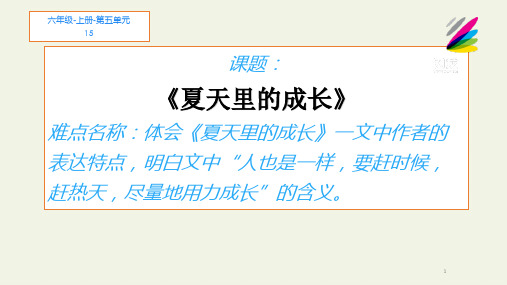 最新人教版(部编版)小学语文六年级上册《夏天里的成长》教学课件