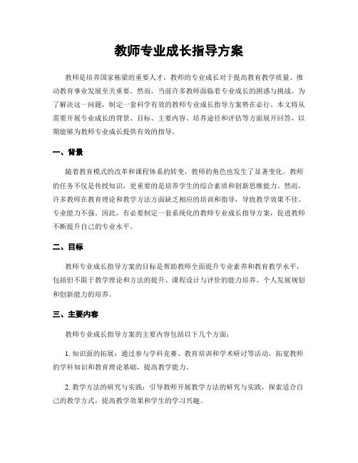 教师专业成长指导方案