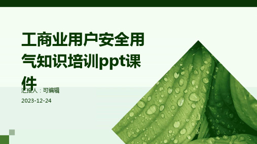 工商业用户安全用气知识培训ppt课件