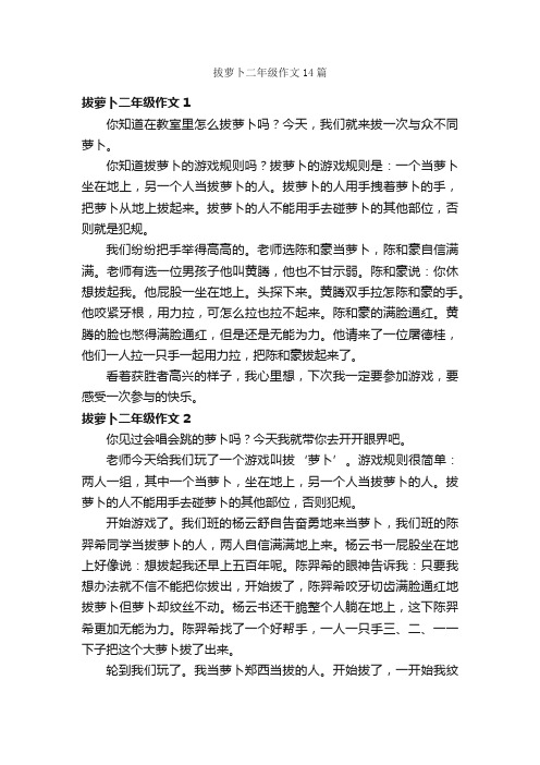 拔萝卜二年级作文14篇