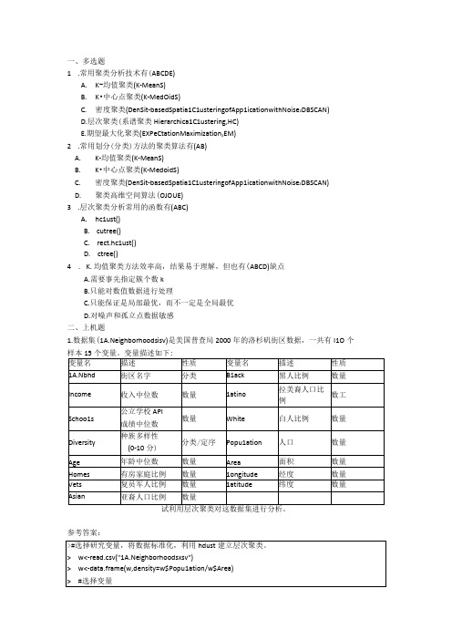 R语言数据分析与挖掘(谢佳标微课版) 习题及答案chapter08