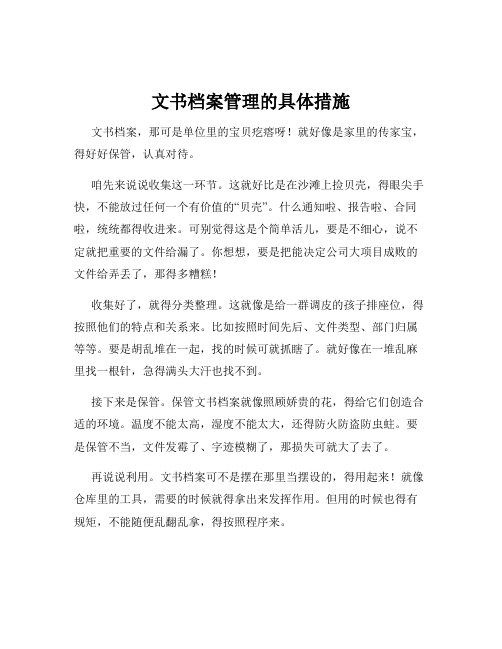 文书档案管理的具体措施