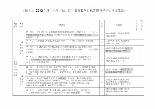 《颍上县年度中小学(幼儿园)教育教学目标管理督导.doc
