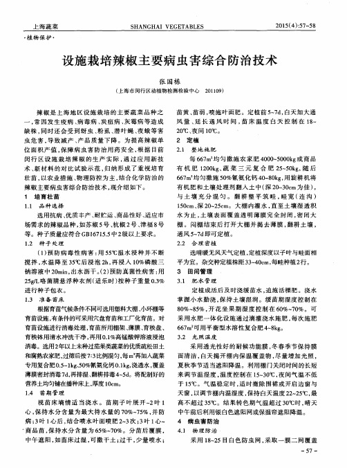 设施栽培辣椒主要病虫害综合防治技术