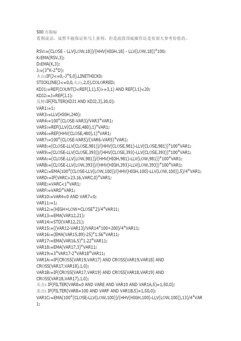 波段顶底操作还是有很大参考价值通达信指标公式源码