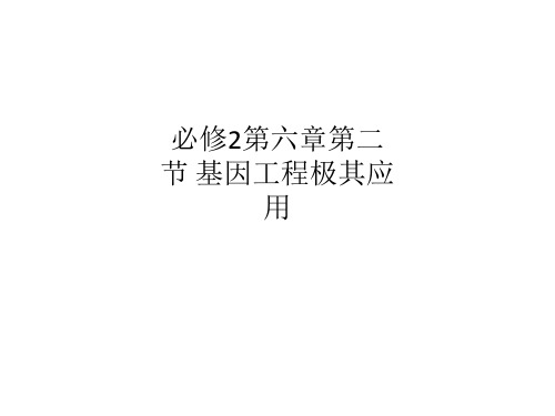 必修2第六章第二节 基因工程极其应用