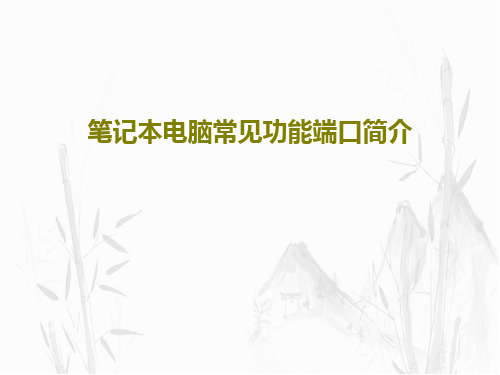 笔记本电脑常见功能端口简介共35页文档