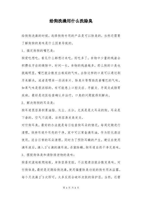 给狗洗澡用什么洗除臭