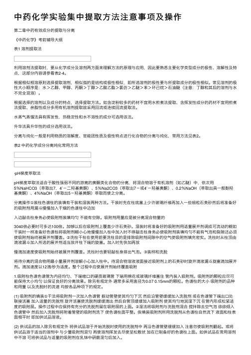 中药化学实验集中提取方法注意事项及操作