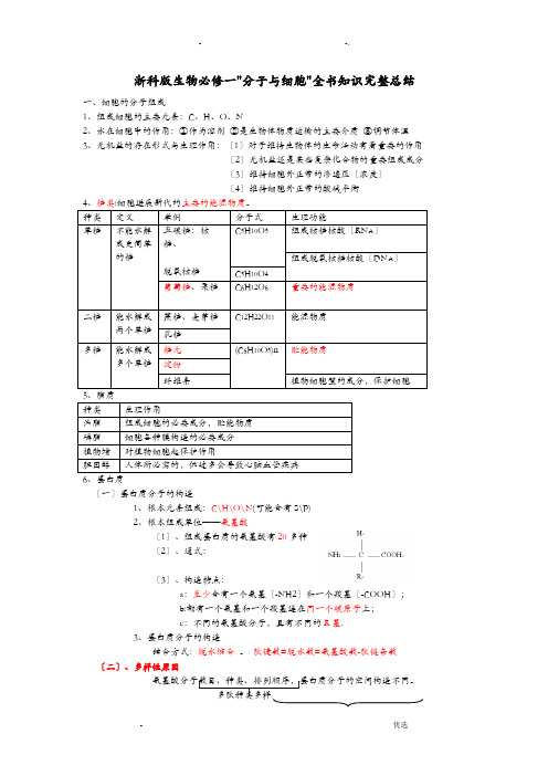 生物必修知识点浙江省